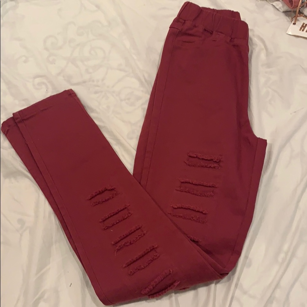 Red jeggings
